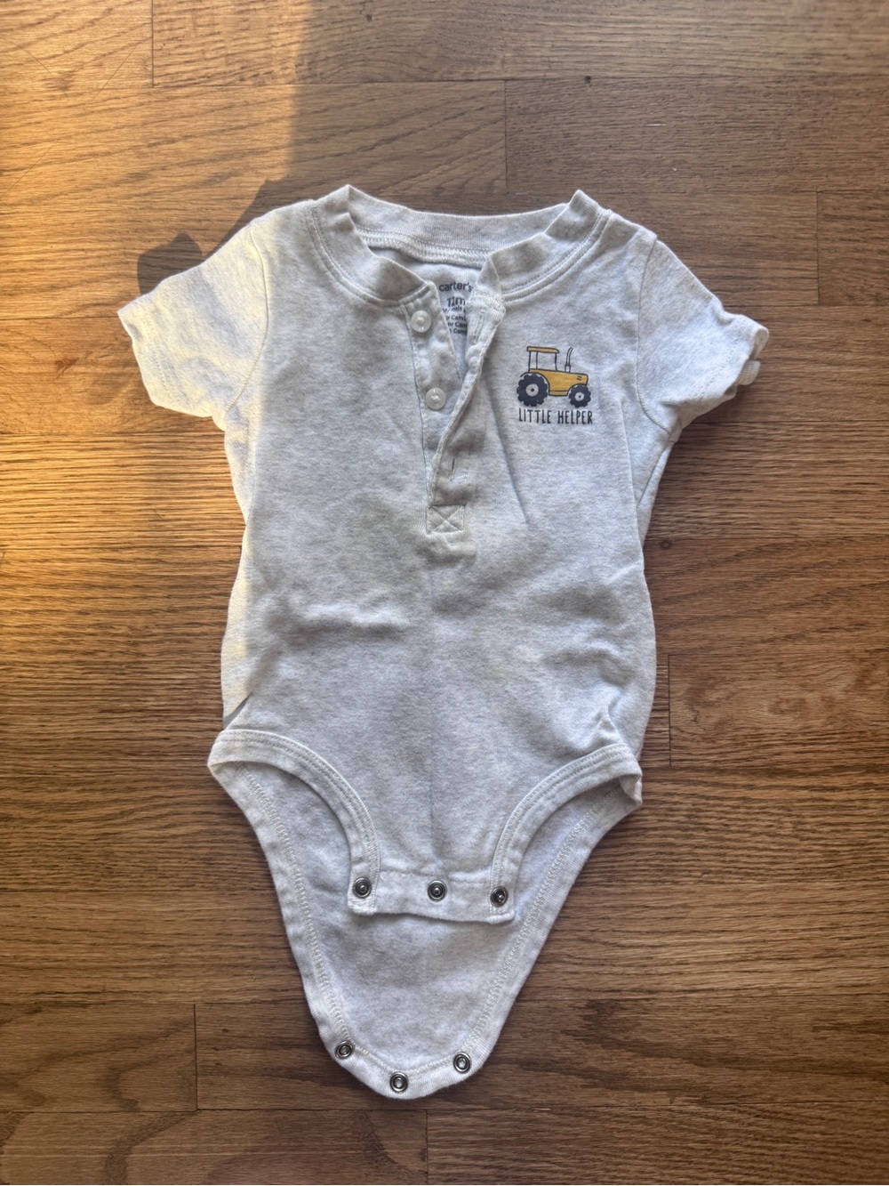 Carter's Cream Short Sleeve Bodysuit with Tractor Accent